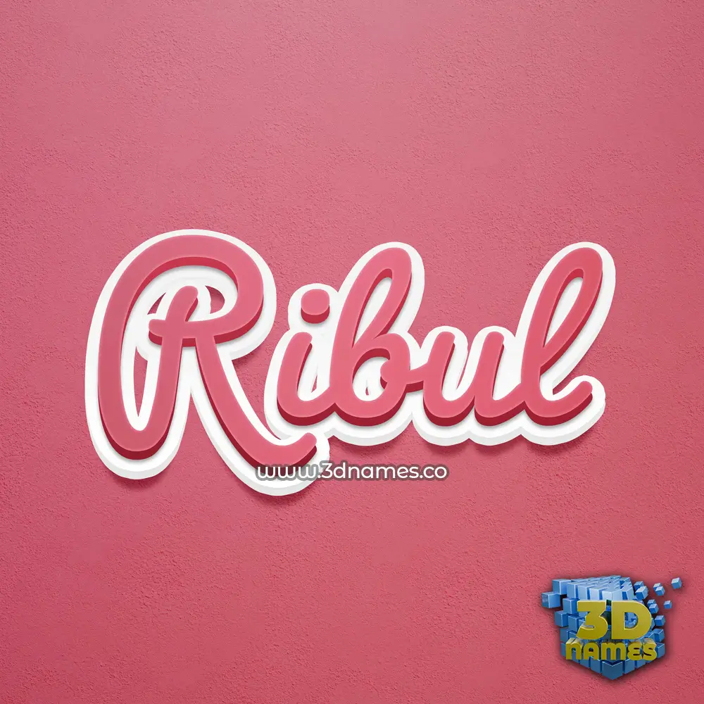 ribul in Red Scribble style - 3D name wallpaper