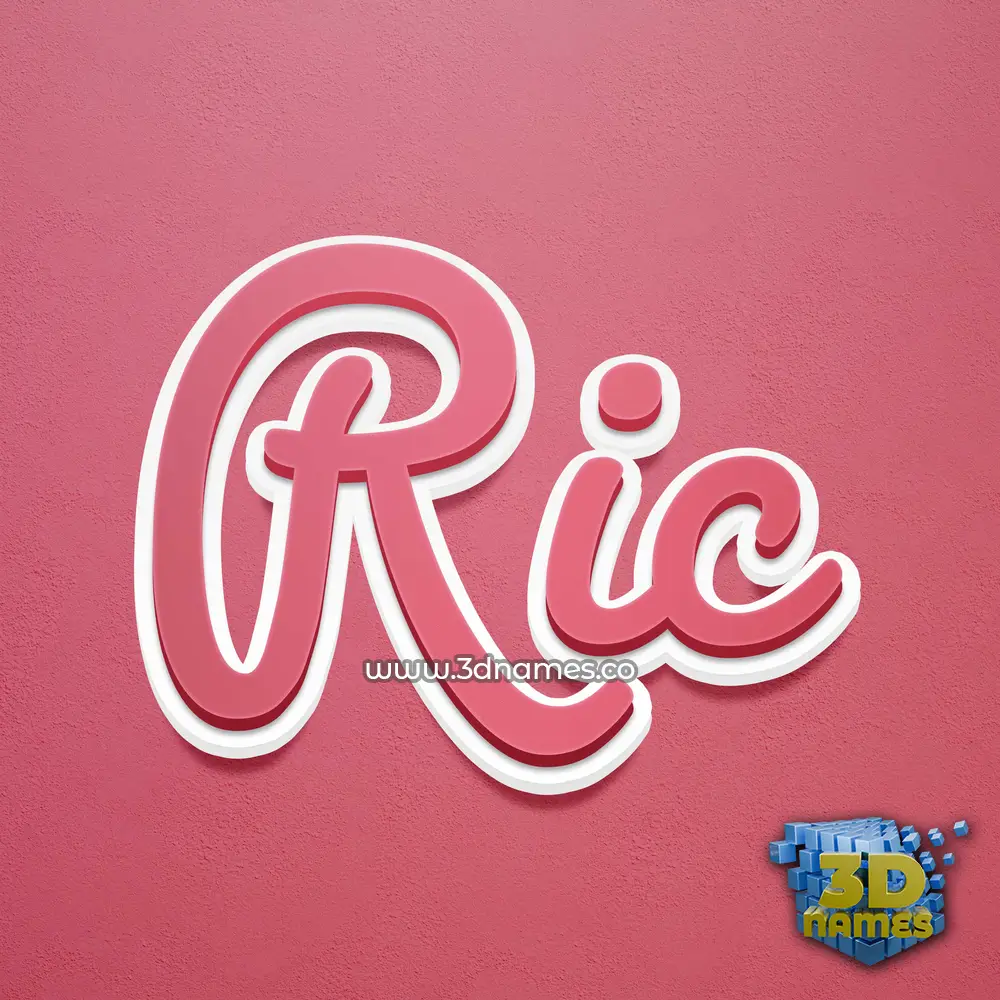 ric in Red Scribble style - 3D name wallpaper