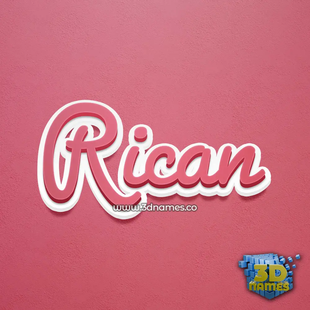 rican in Red Scribble style - 3D name wallpaper