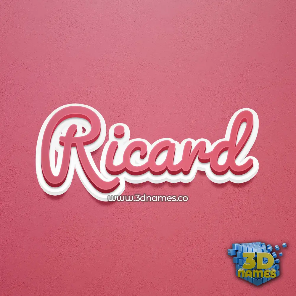 ricard in Red Scribble style - 3D name wallpaper