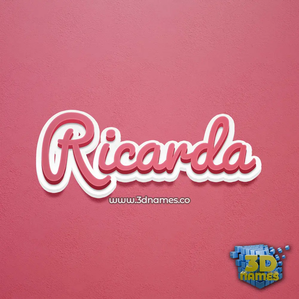 ricarda in Red Scribble style - 3D name wallpaper