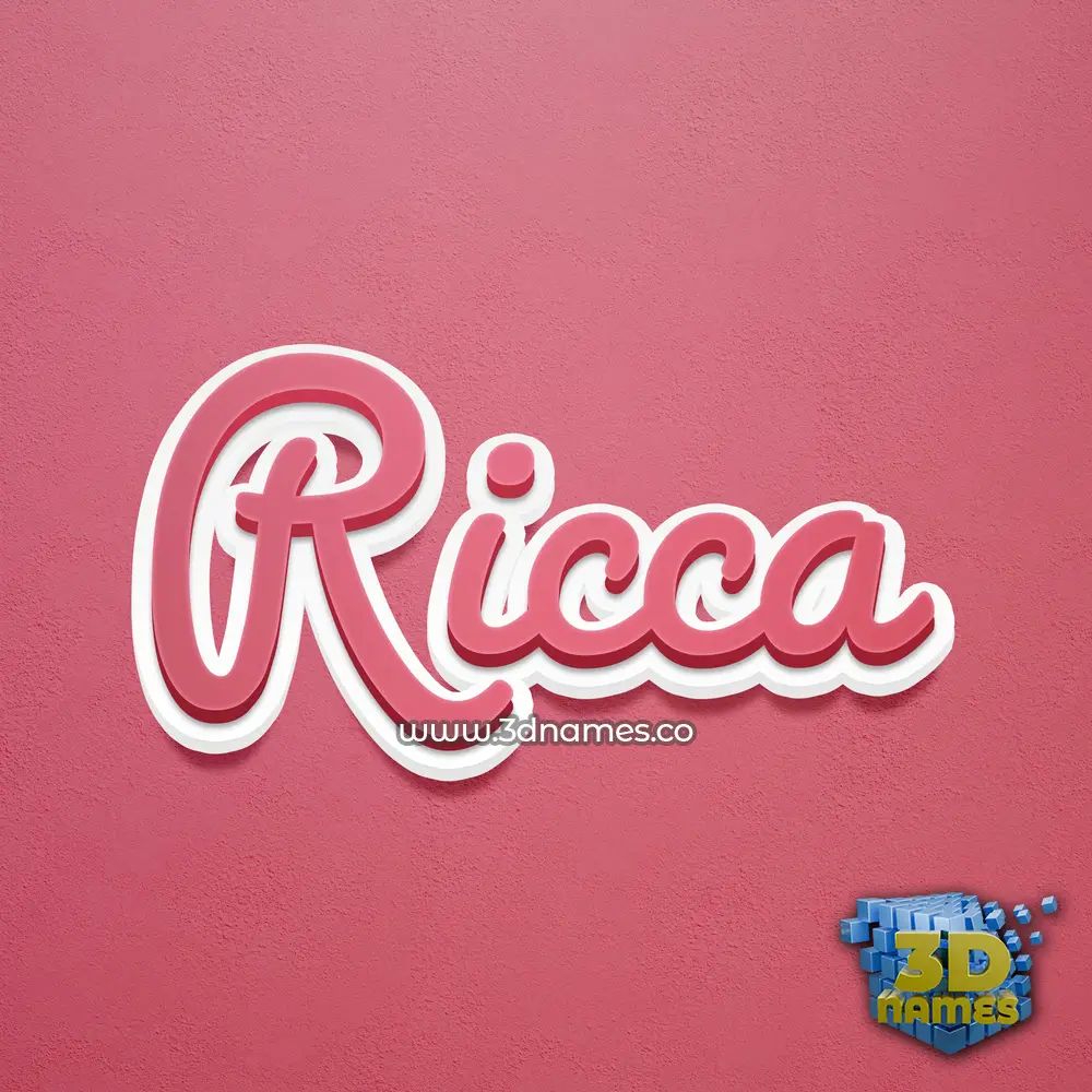 ricca in Red Scribble style - 3D name wallpaper