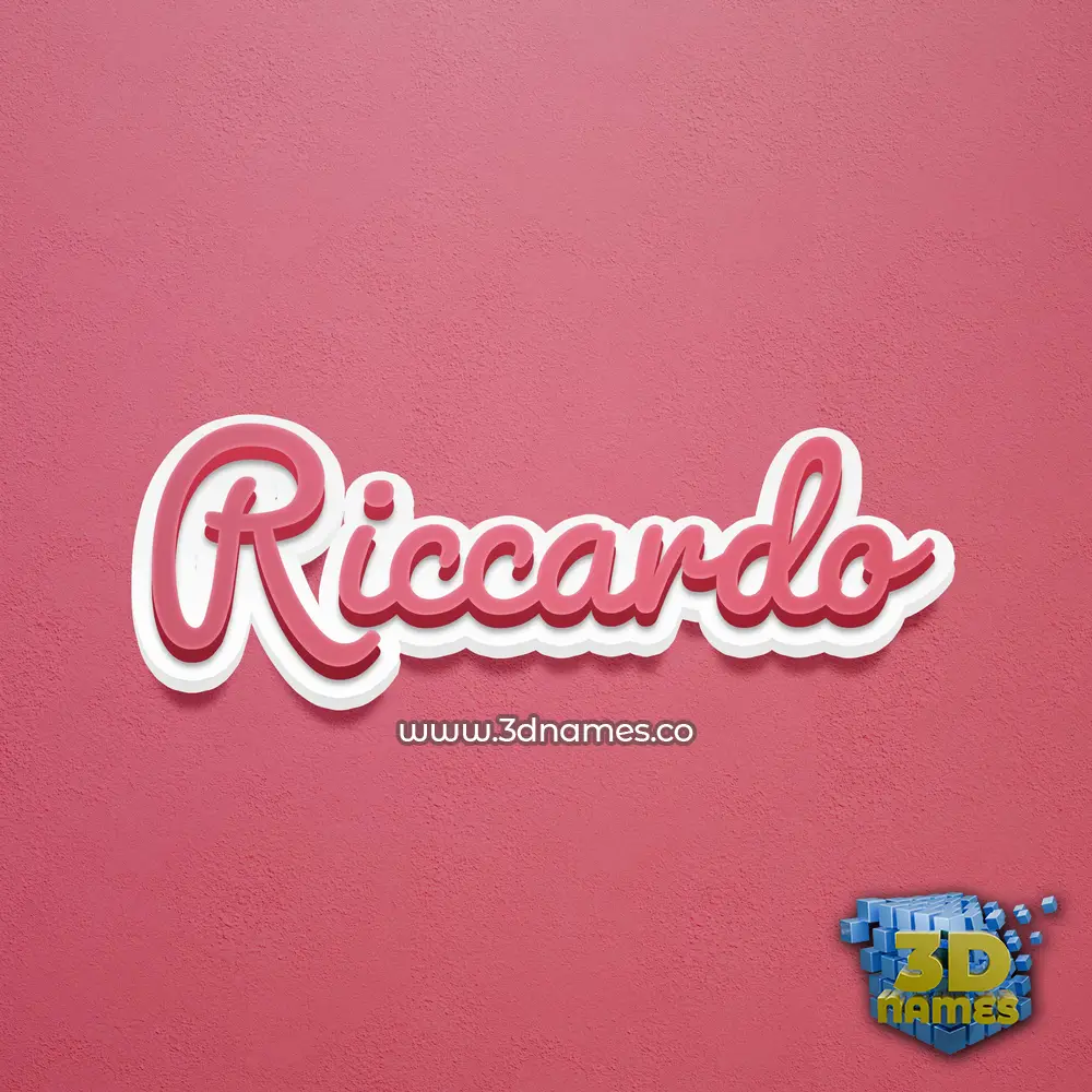 riccardo in Red Scribble style - 3D name wallpaper