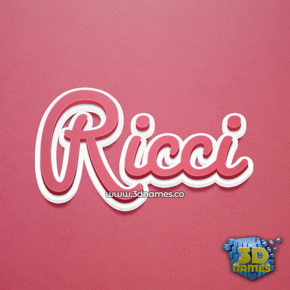 ricci in Red Scribble style - 3D name wallpaper