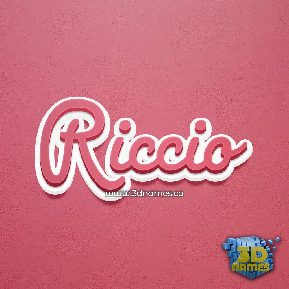 riccio in Red Scribble style - 3D name wallpaper