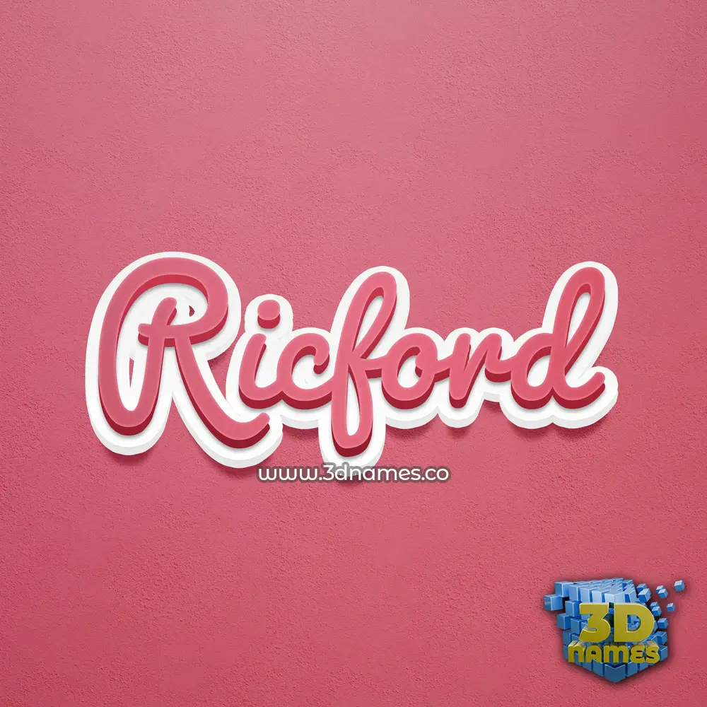 ricford in Red Scribble style - 3D name wallpaper