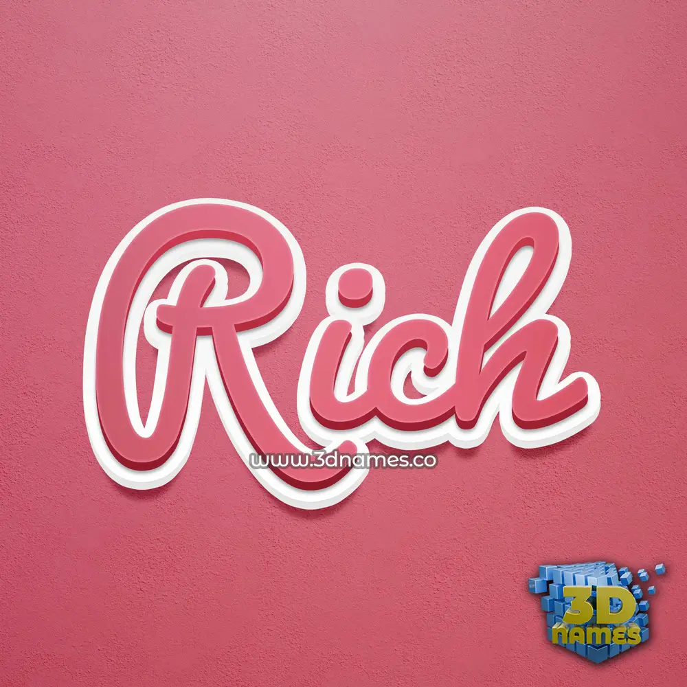 rich in Red Scribble style - 3D name wallpaper
