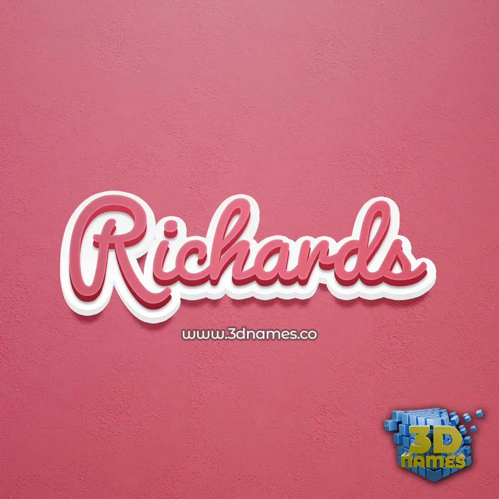 richards in Red Scribble style - 3D name wallpaper