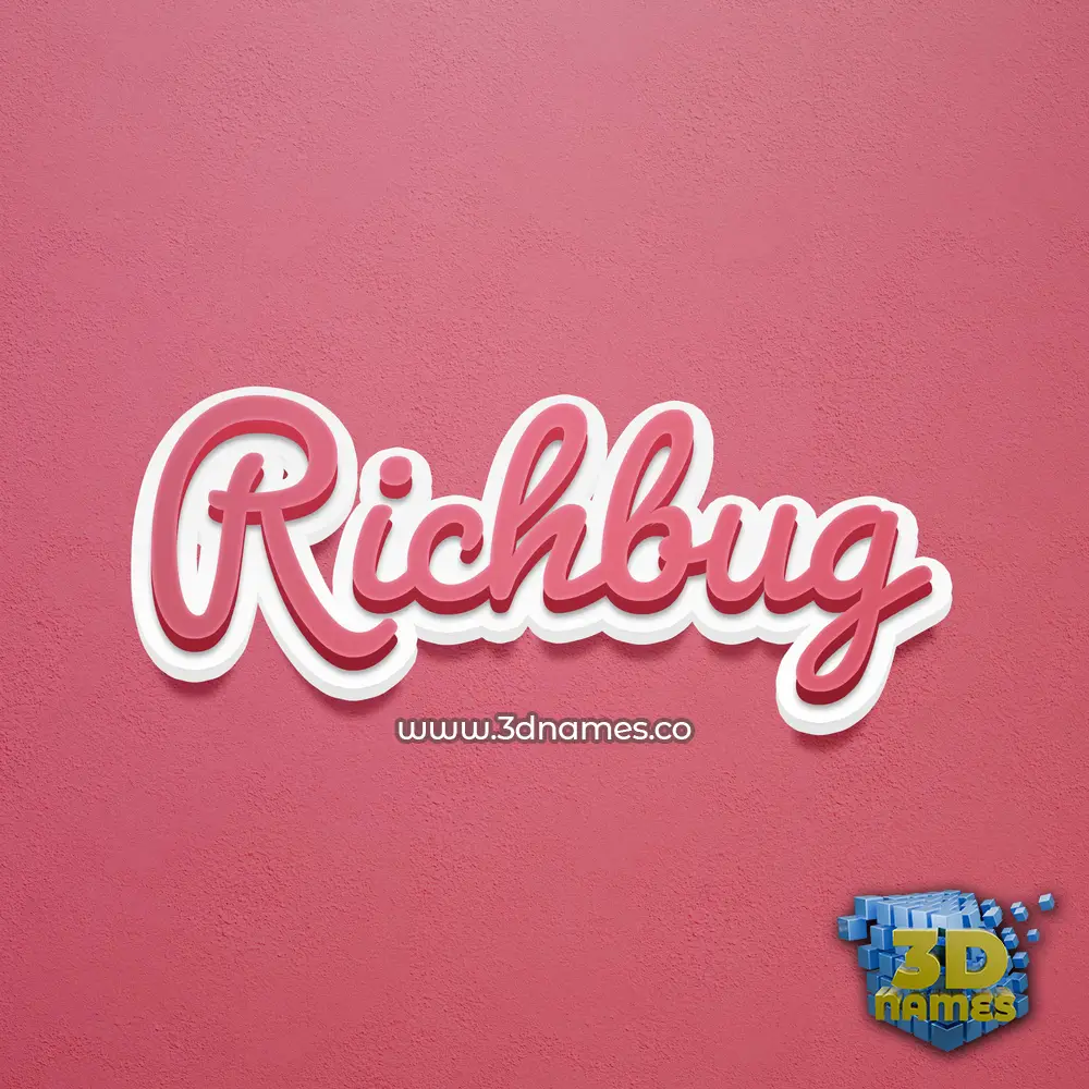 richbug in Red Scribble style - 3D name wallpaper
