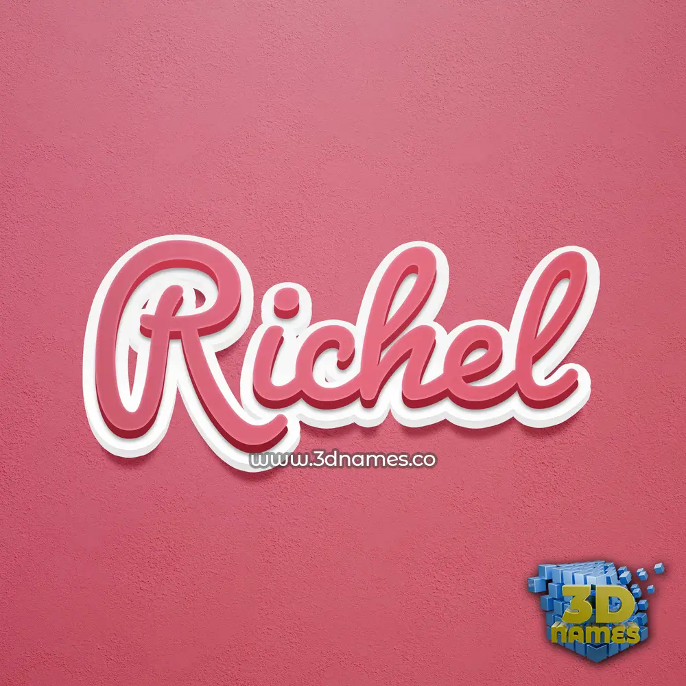 richel in Red Scribble style - 3D name wallpaper