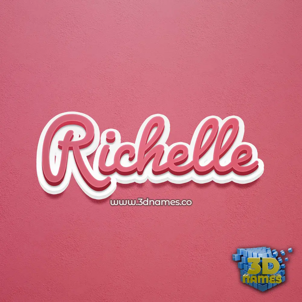 richelle in Red Scribble style - 3D name wallpaper