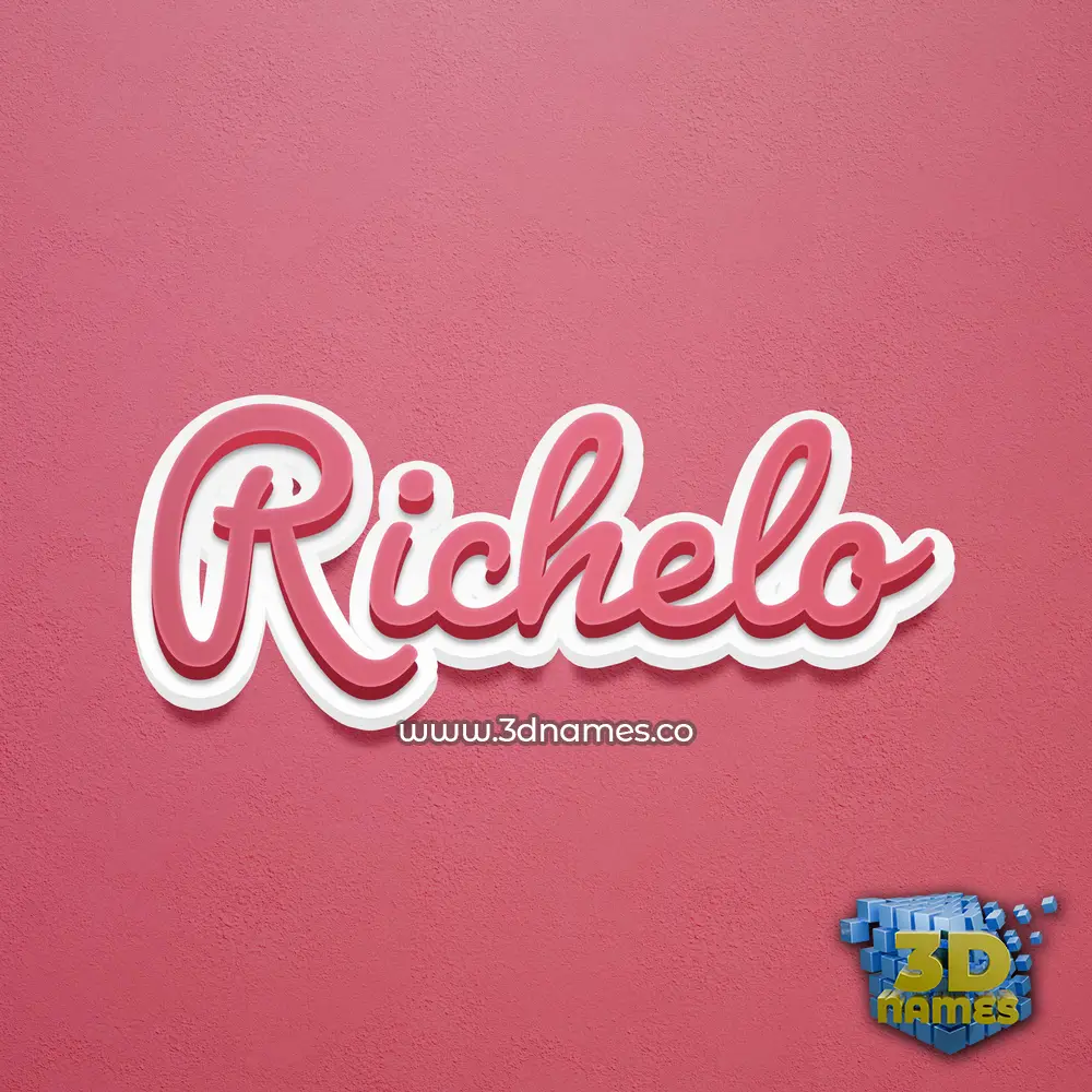 richelo in Red Scribble style - 3D name wallpaper