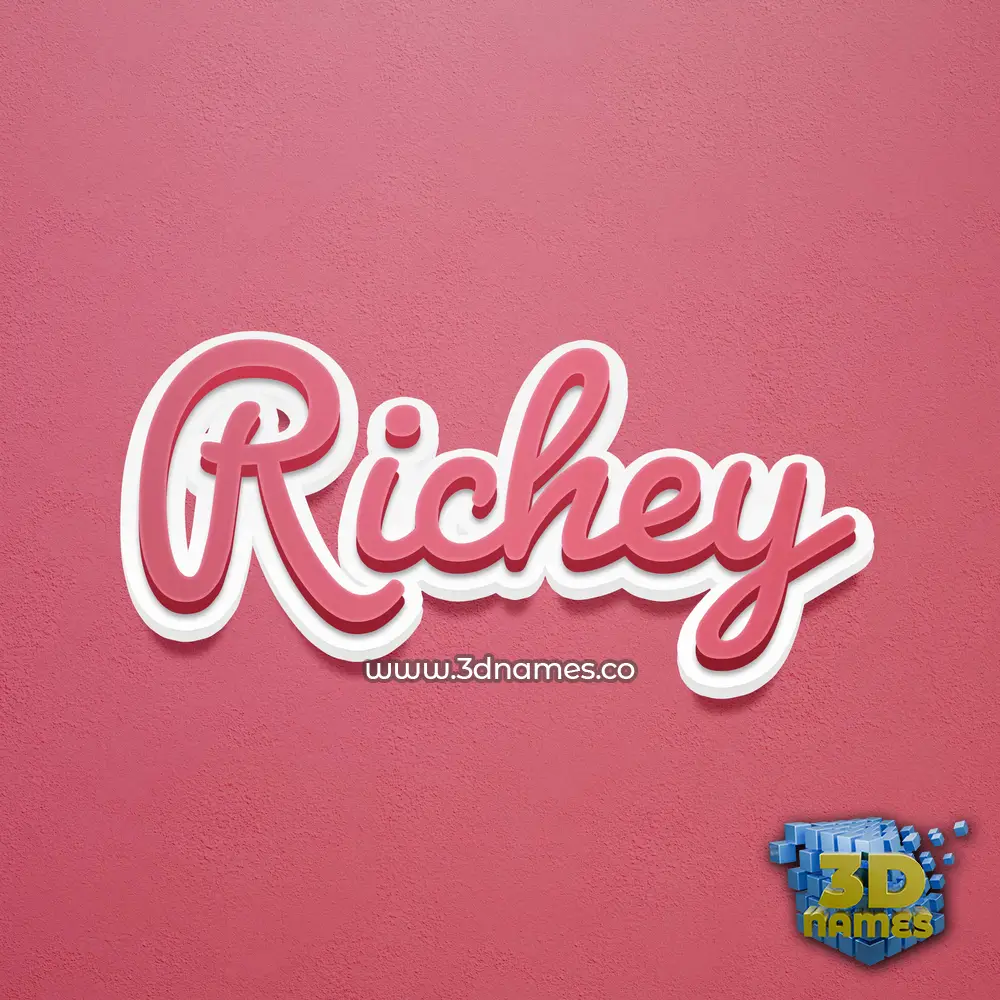 richey in Red Scribble style - 3D name wallpaper