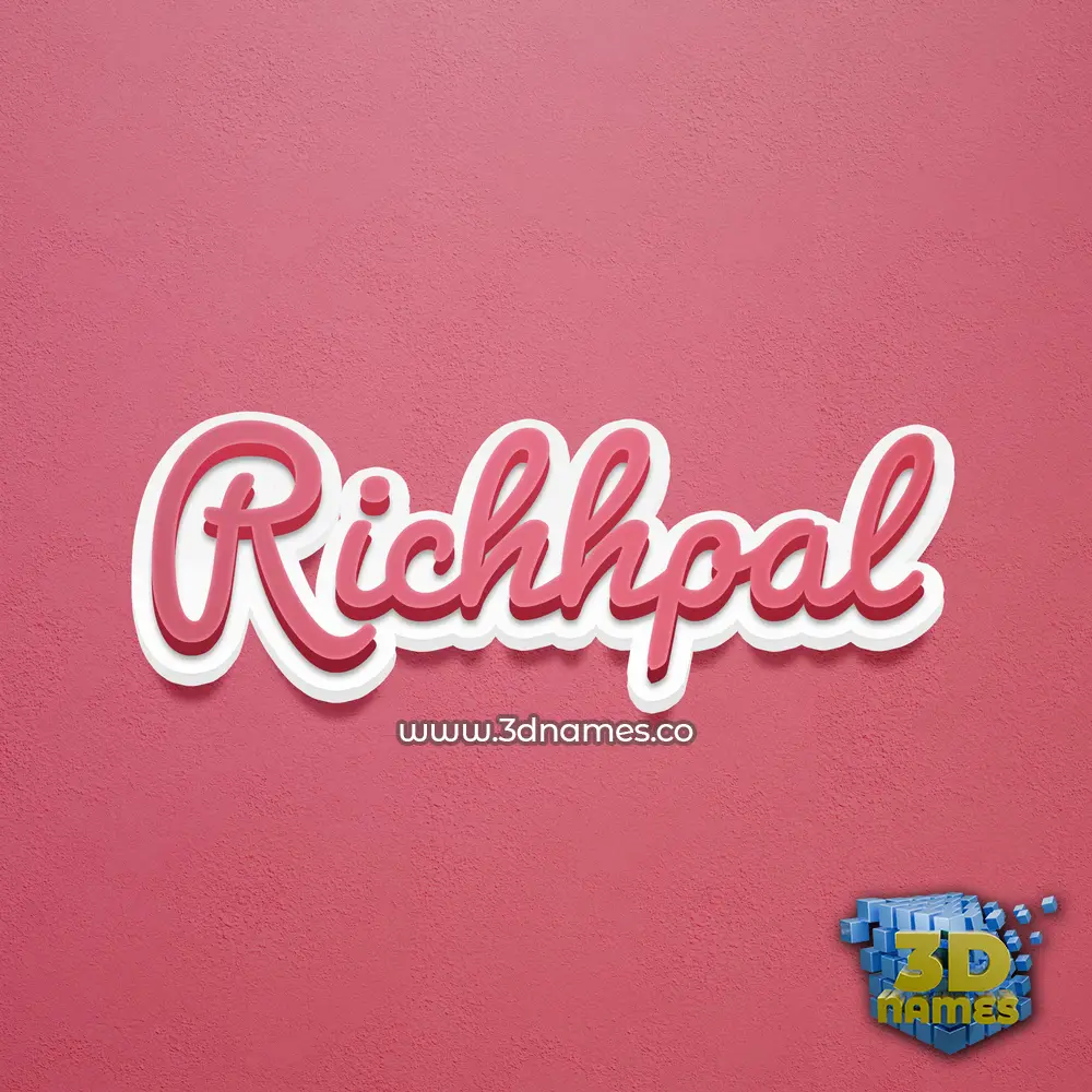 richhpal in Red Scribble style - 3D name wallpaper