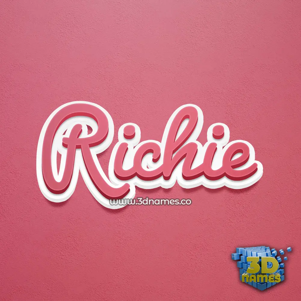 richie in Red Scribble style - 3D name wallpaper