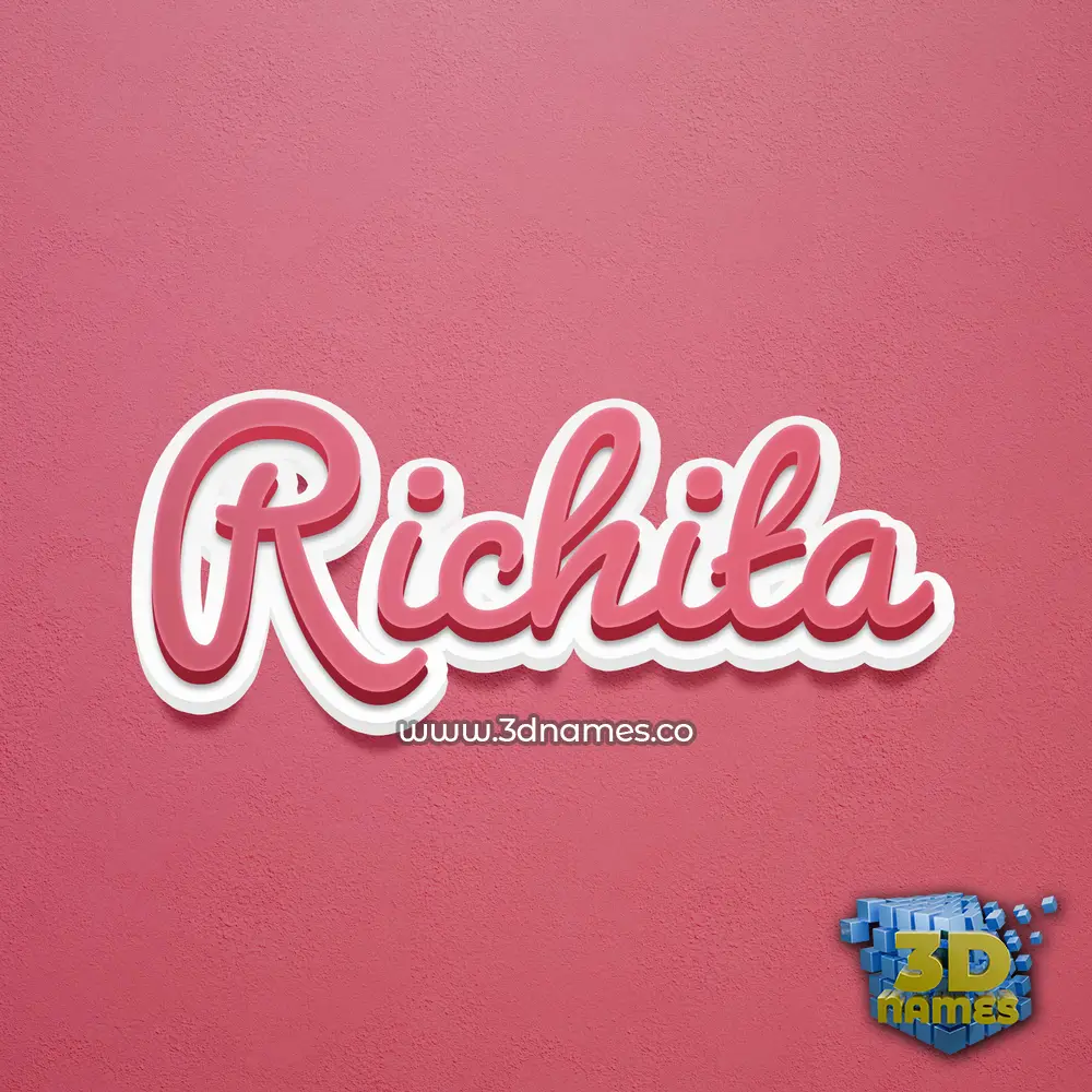 richita in Red Scribble style - 3D name wallpaper