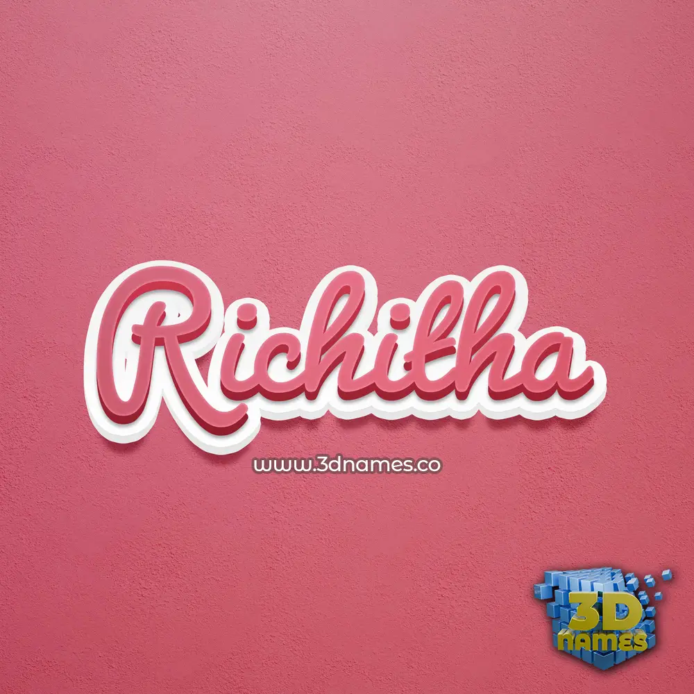 richitha in Red Scribble style - 3D name wallpaper