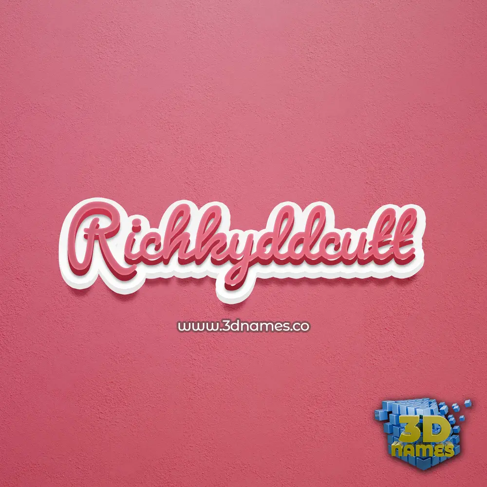 richkyddcutt in Red Scribble style - 3D name wallpaper