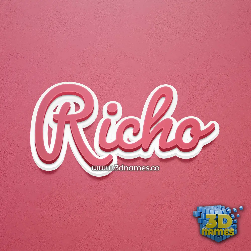 richo in Red Scribble style - 3D name wallpaper