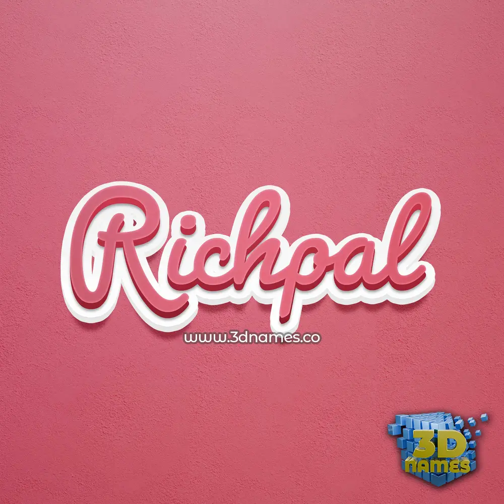 richpal in Red Scribble style - 3D name wallpaper