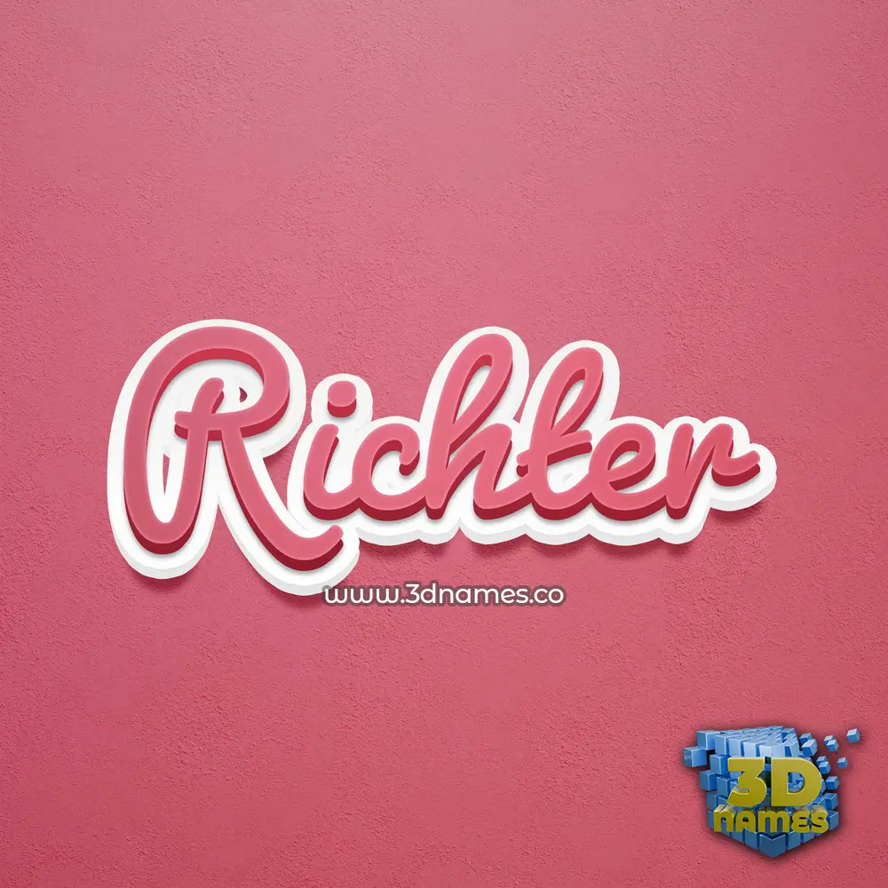 richter in Red Scribble style - 3D name wallpaper