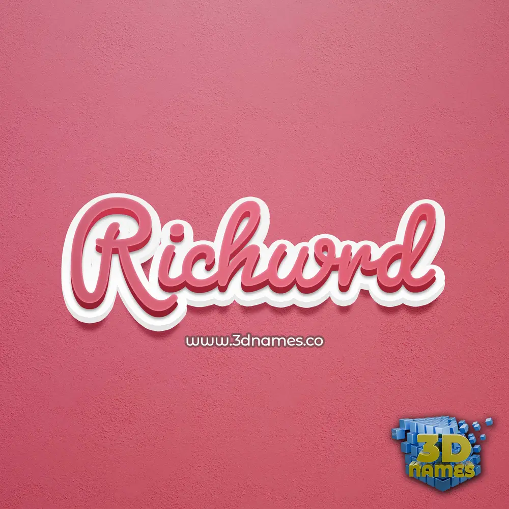 richwrd in Red Scribble style - 3D name wallpaper