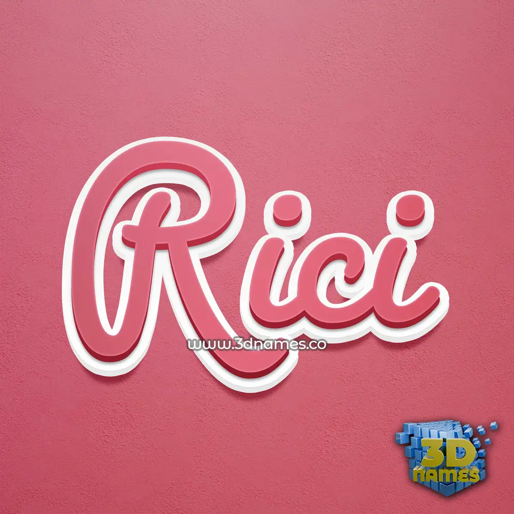 rici in Red Scribble style - 3D name wallpaper