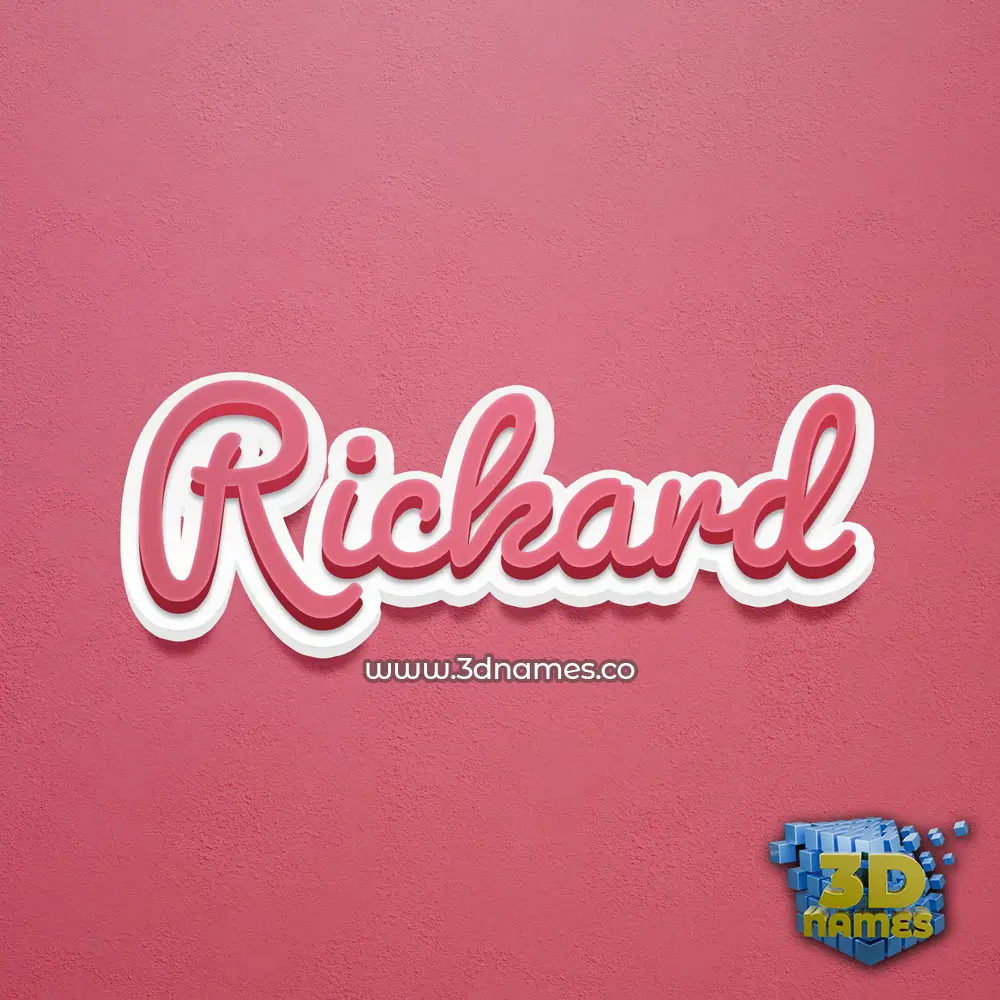 rickard in Red Scribble style - 3D name wallpaper