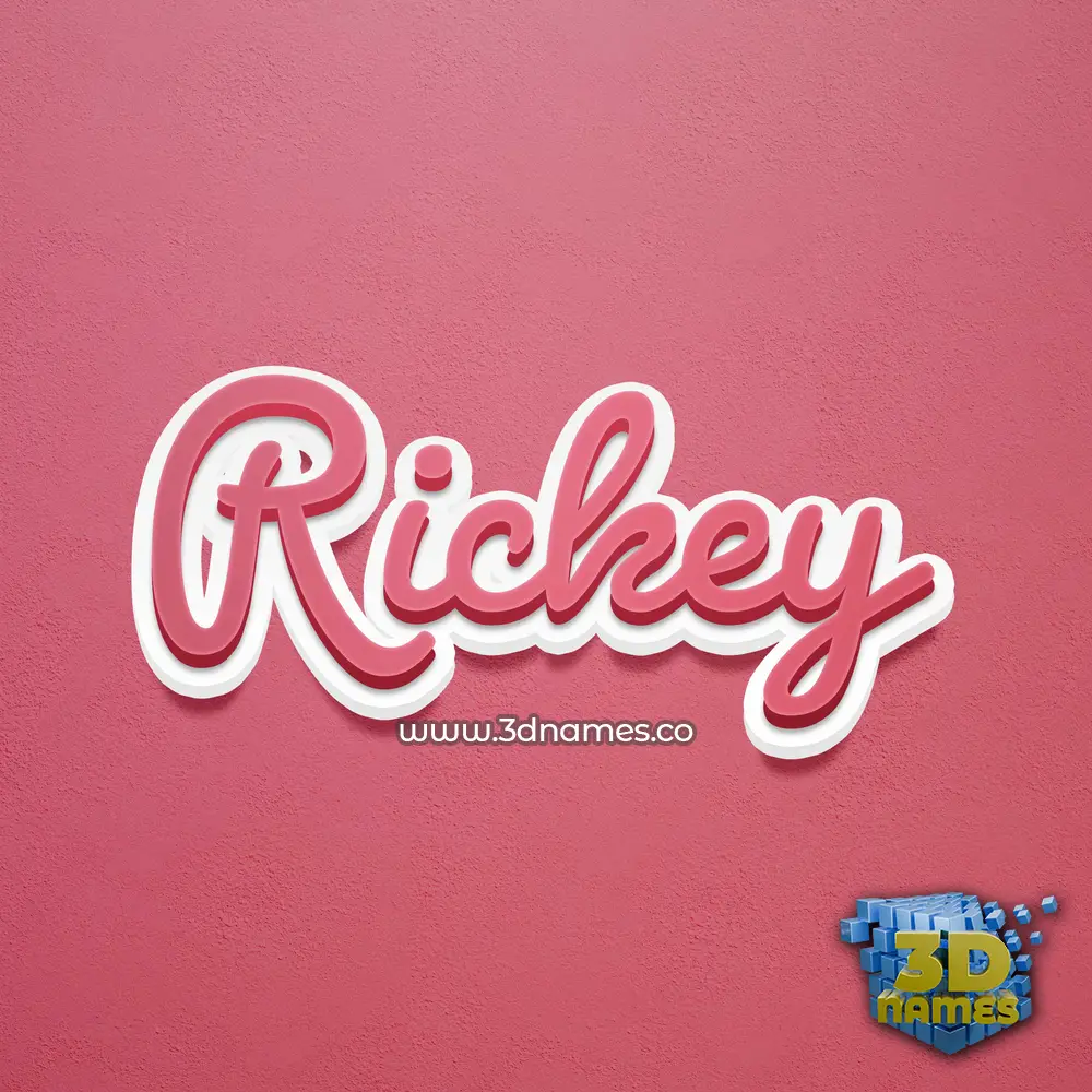 rickey in Red Scribble style - 3D name wallpaper