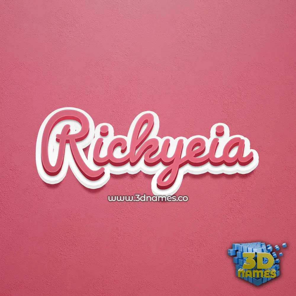 rickyeia in Red Scribble style - 3D name wallpaper