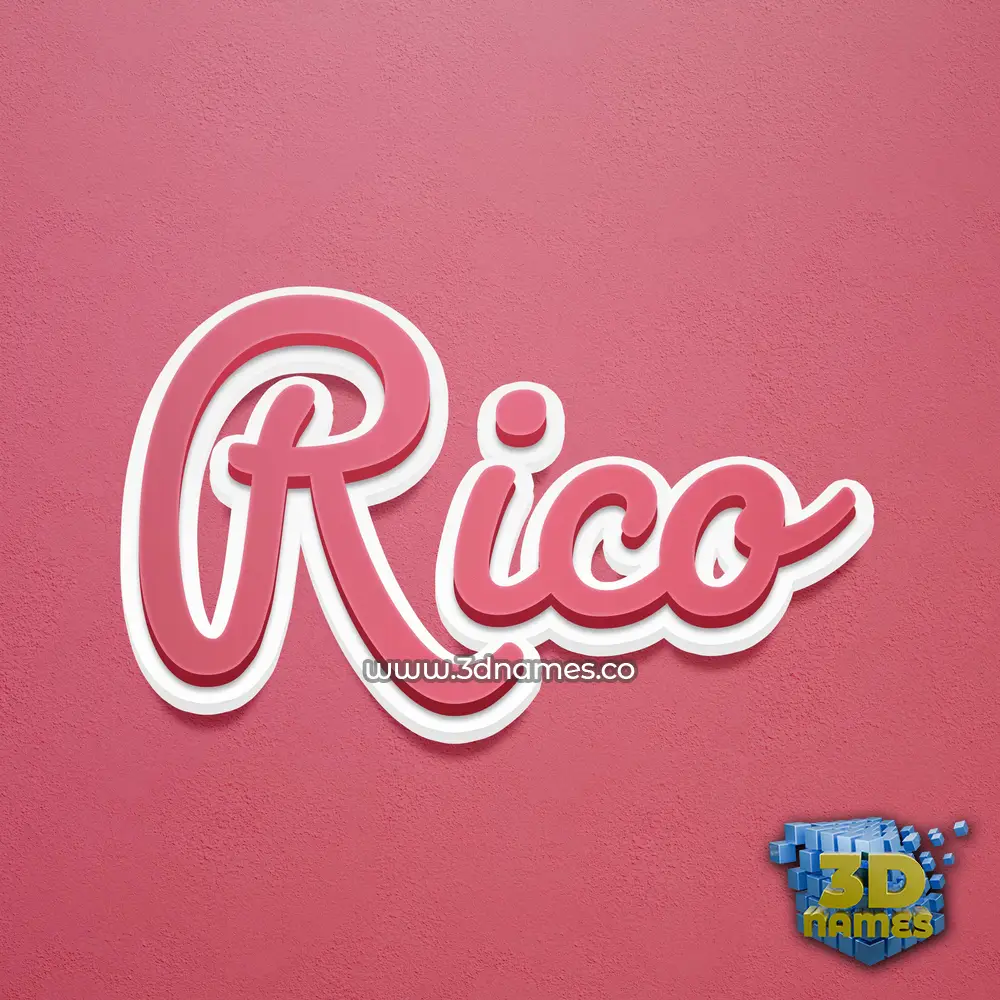 rico in Red Scribble style - 3D name wallpaper