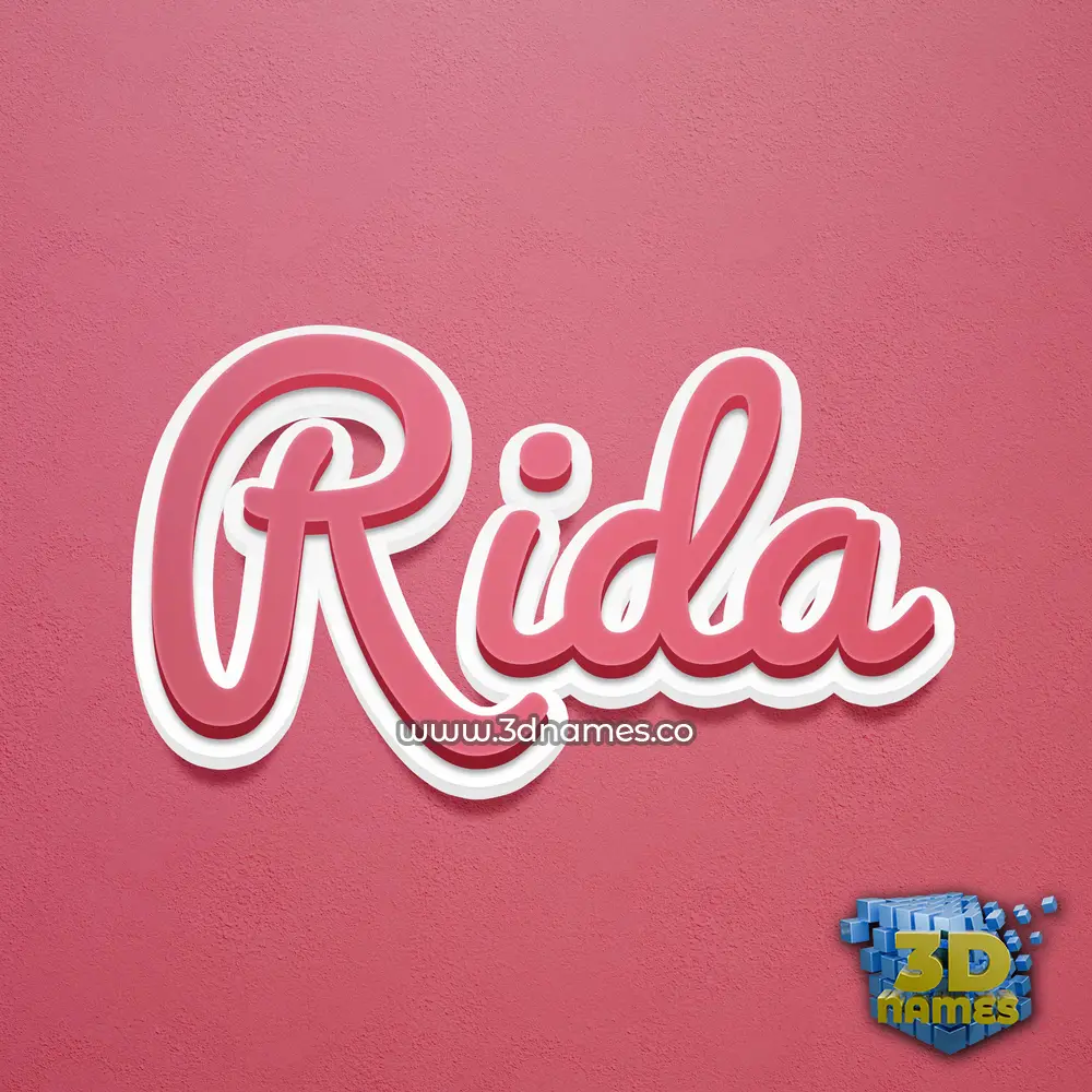 rida in Red Scribble style - 3D name wallpaper