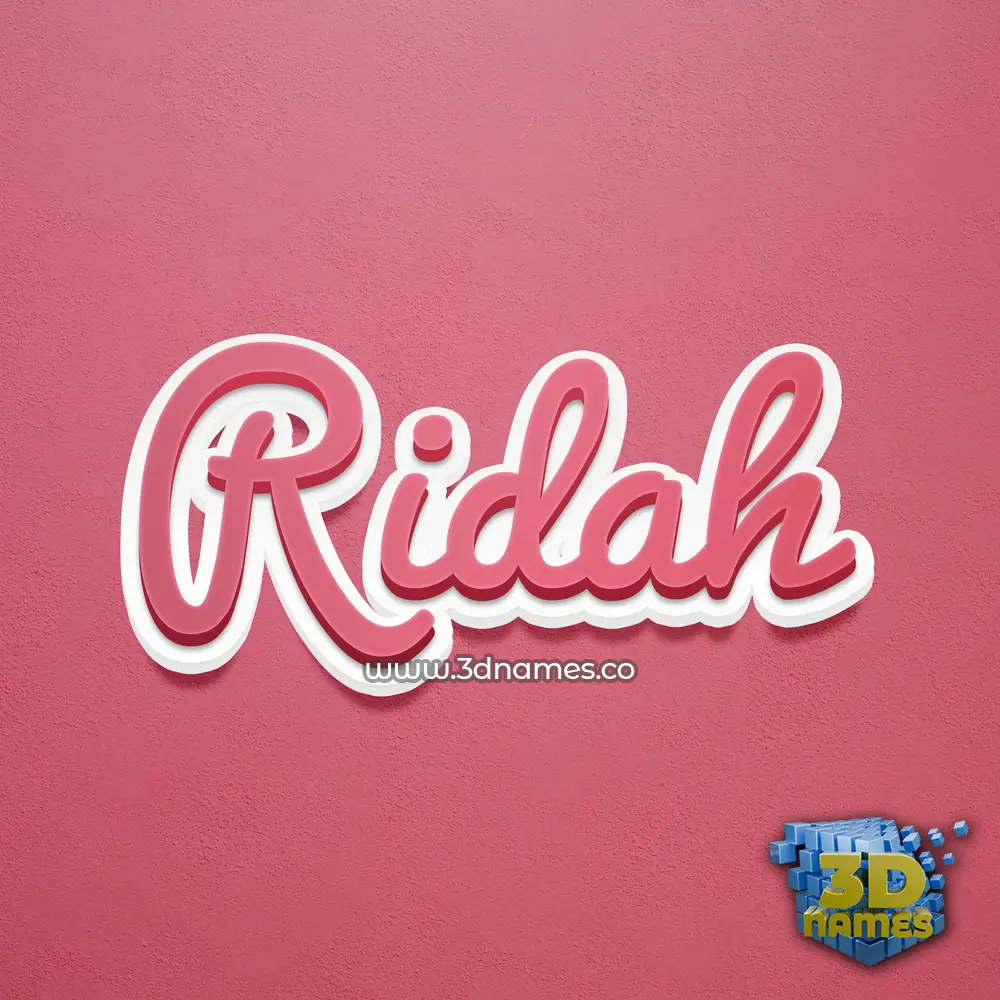 ridah in Red Scribble style - 3D name wallpaper