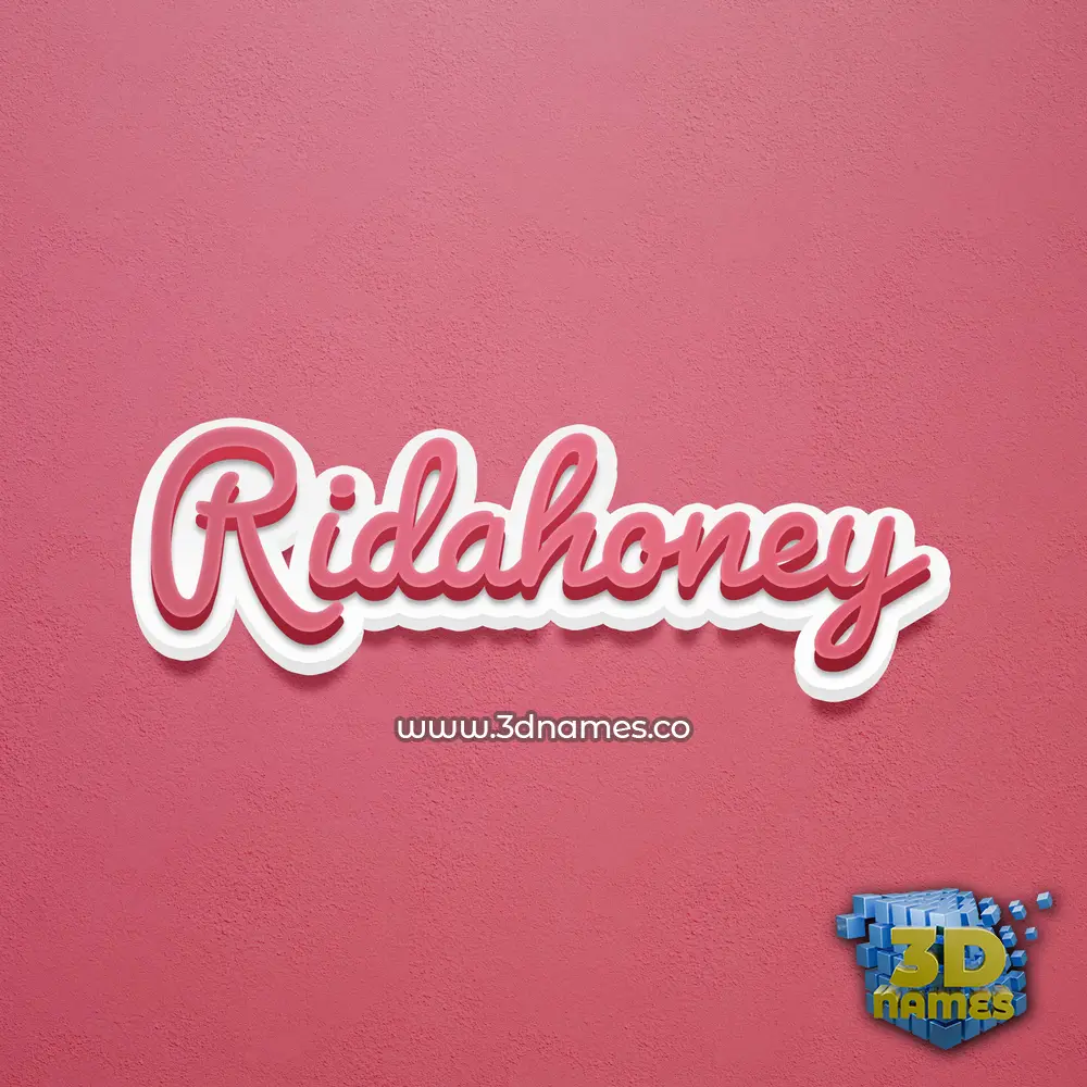ridahoney in Red Scribble style - 3D name wallpaper