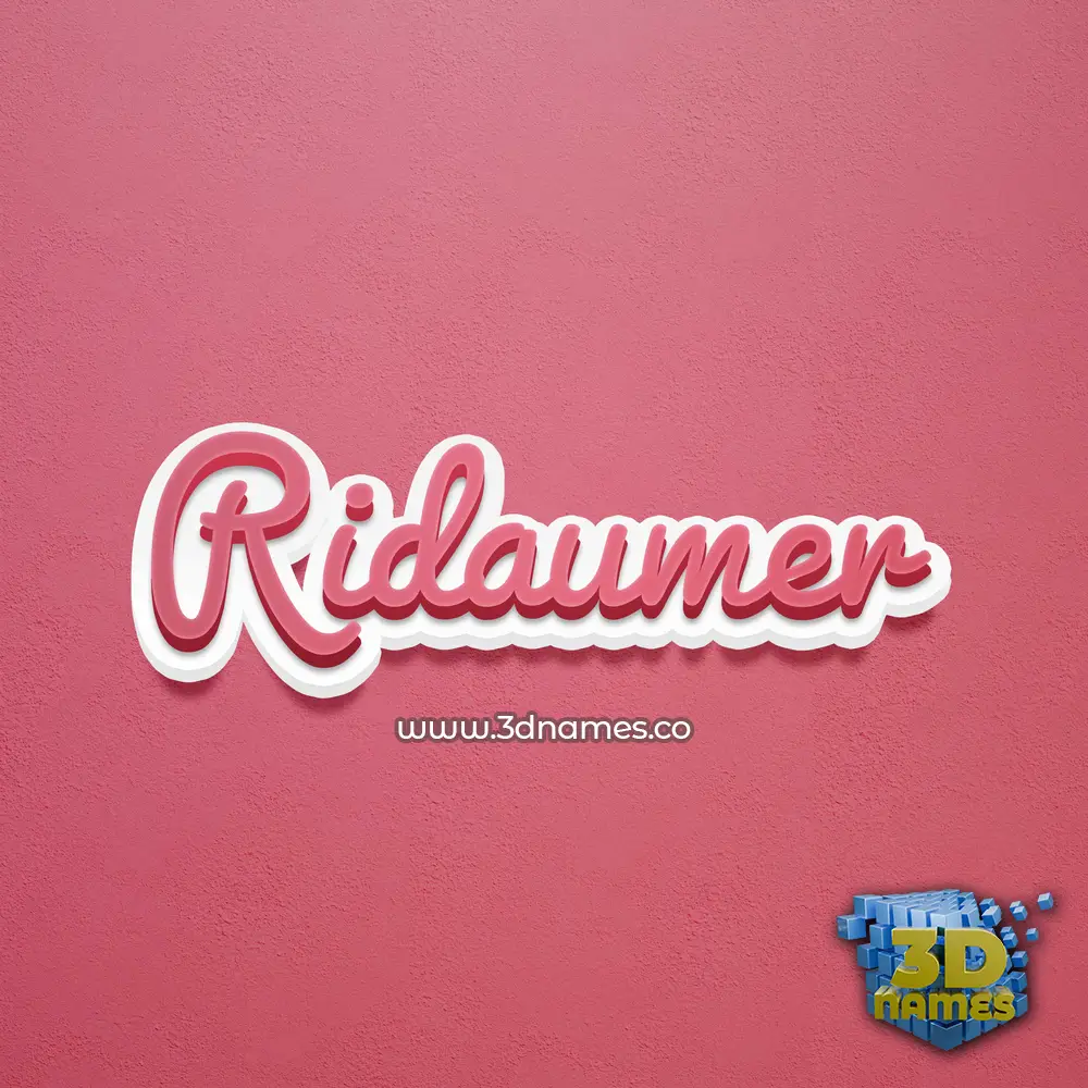ridaumer in Red Scribble style - 3D name wallpaper