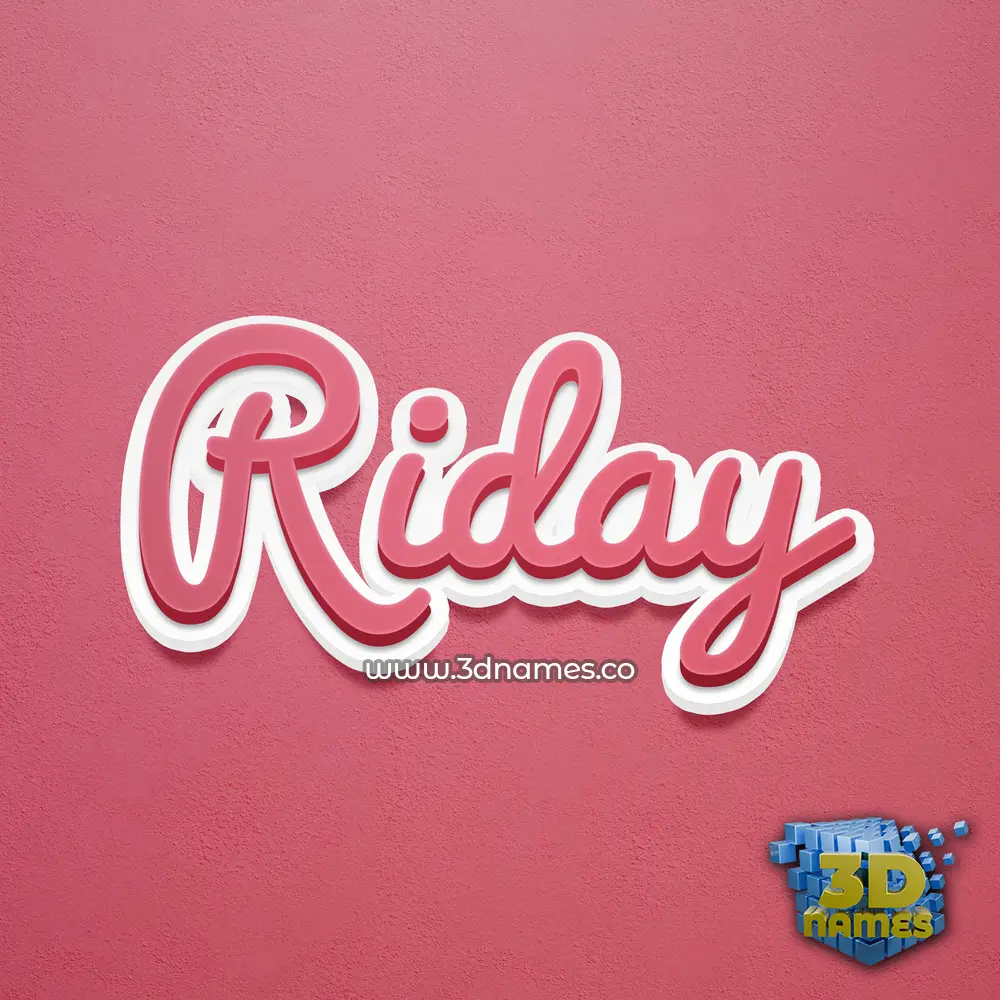 riday in Red Scribble style - 3D name wallpaper