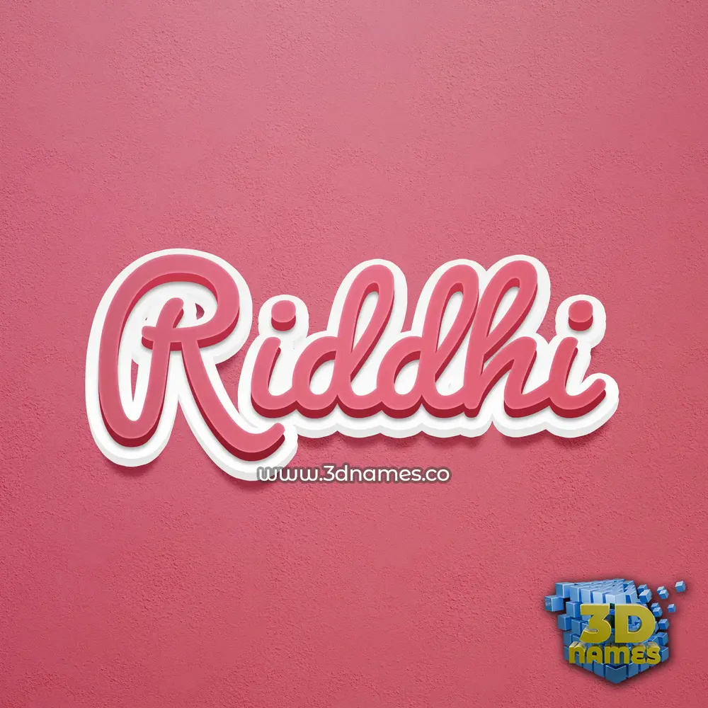 riddhi in Red Scribble style - 3D name wallpaper