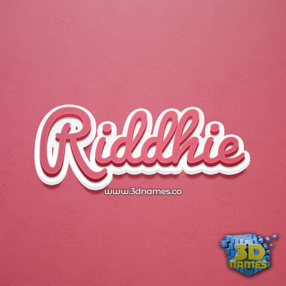 riddhie in Red Scribble style - 3D name wallpaper