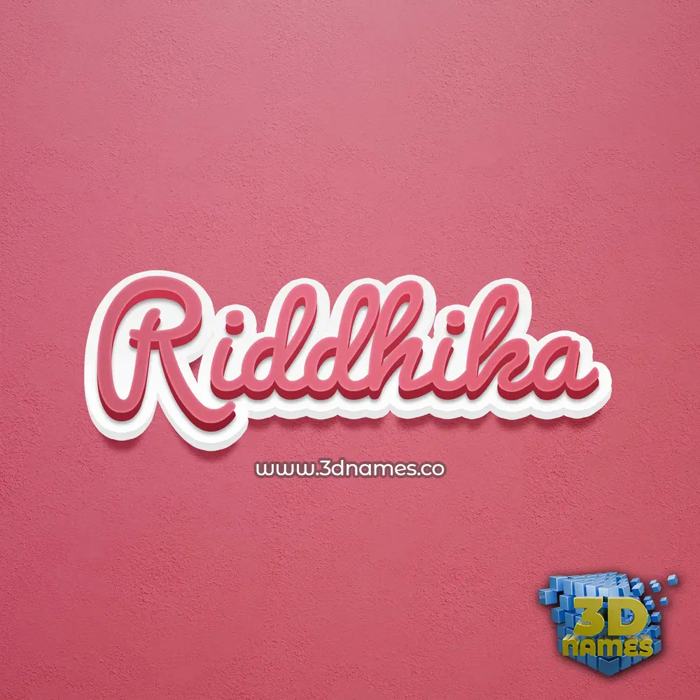riddhika in Red Scribble style - 3D name wallpaper