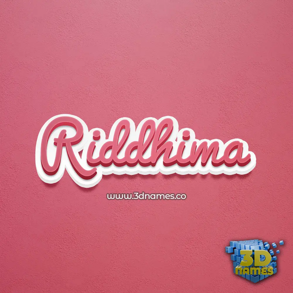riddhima in Red Scribble style - 3D name wallpaper