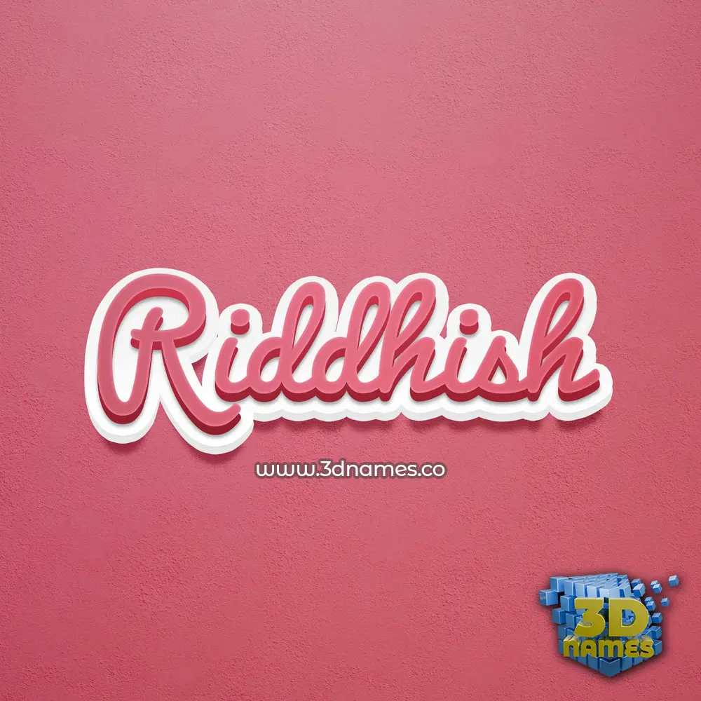 riddhish in Red Scribble style - 3D name wallpaper
