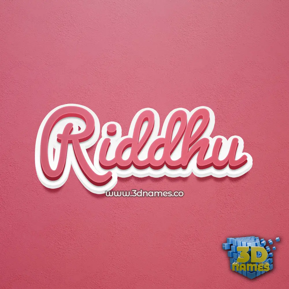 riddhu in Red Scribble style - 3D name wallpaper