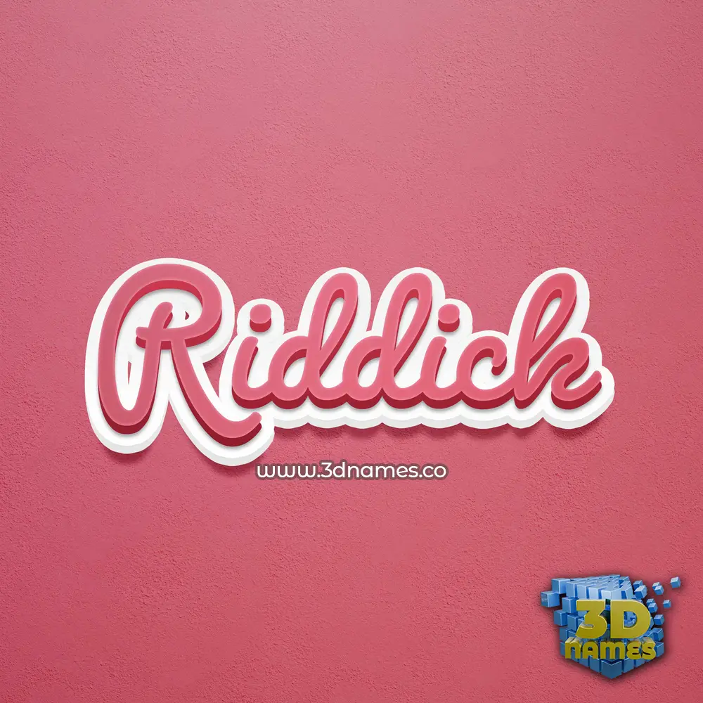 riddick in Red Scribble style - 3D name wallpaper