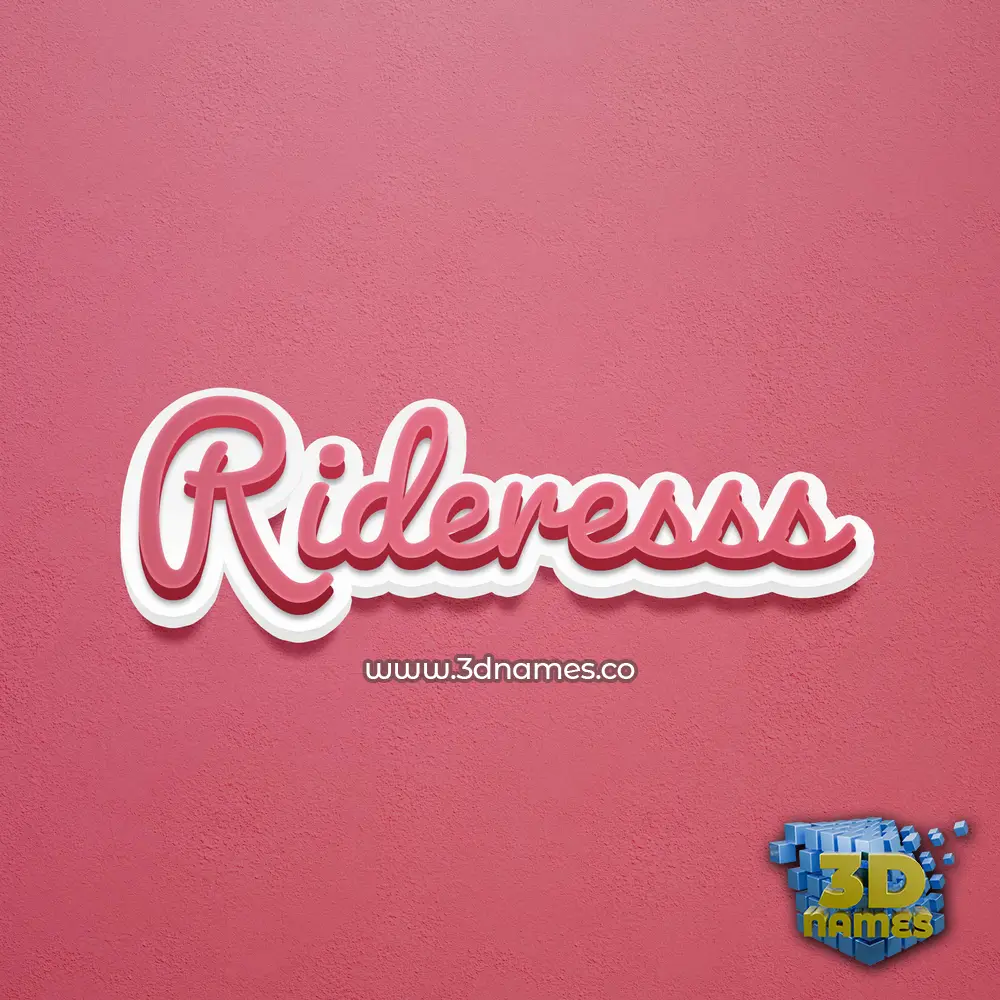 rideresss in Red Scribble style - 3D name wallpaper