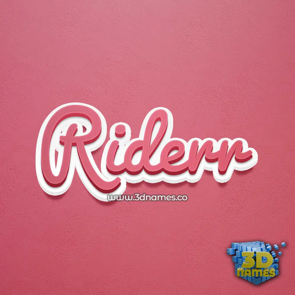 riderr in Red Scribble style - 3D name wallpaper
