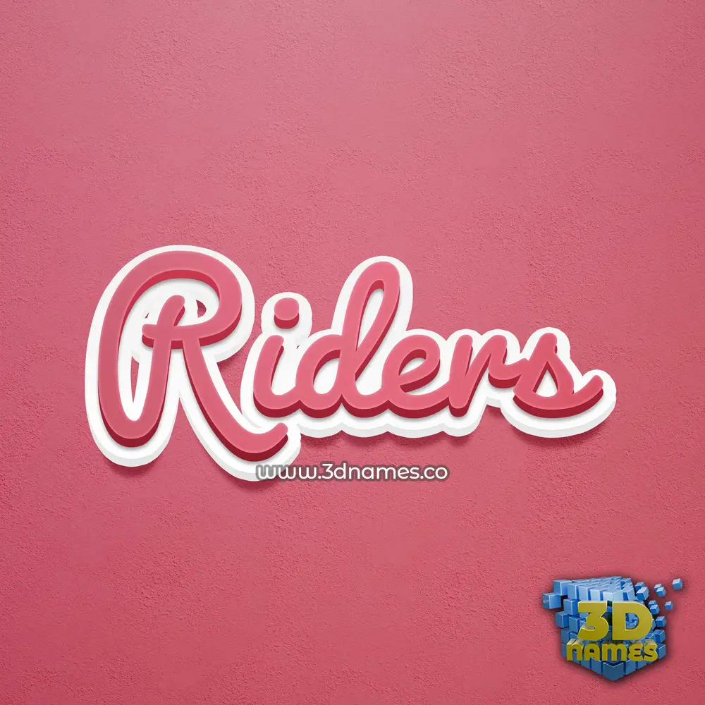 riders in Red Scribble style - 3D name wallpaper