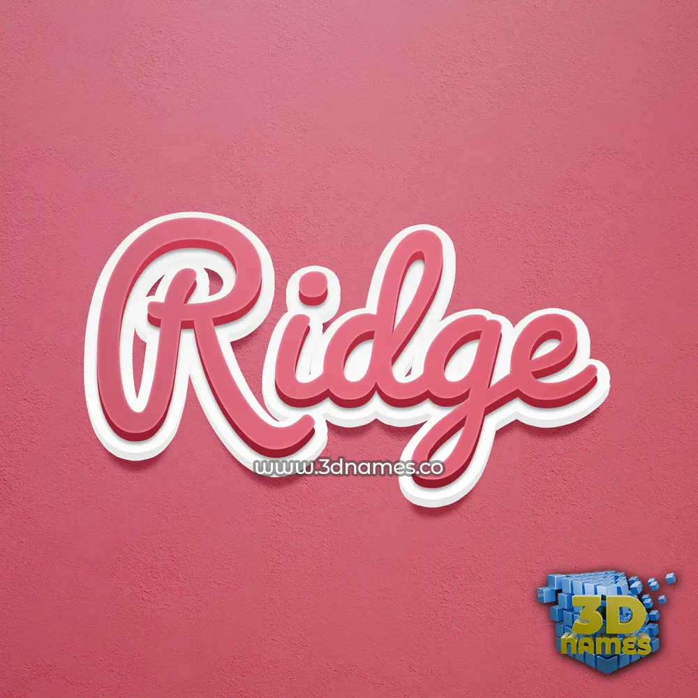 ridge in Red Scribble style - 3D name wallpaper