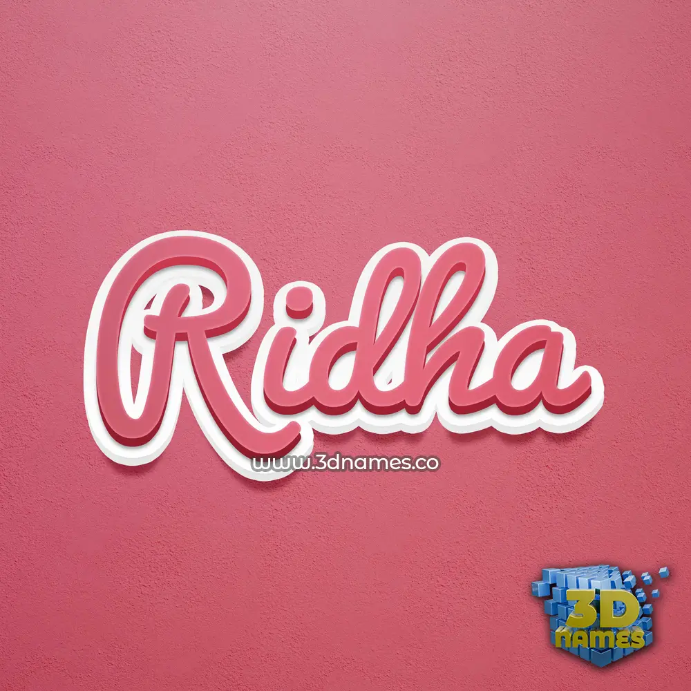 ridha in Red Scribble style - 3D name wallpaper