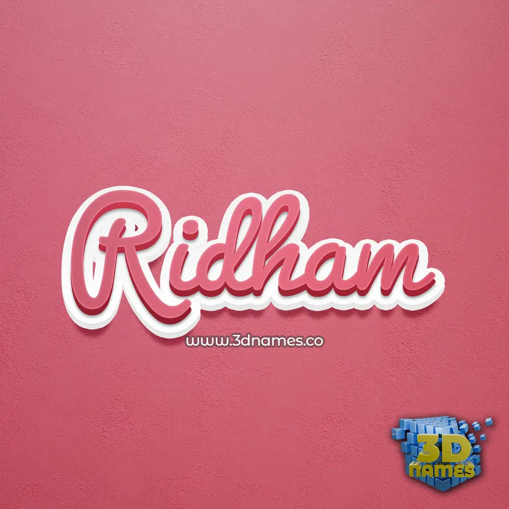 ridham in Red Scribble style - 3D name wallpaper