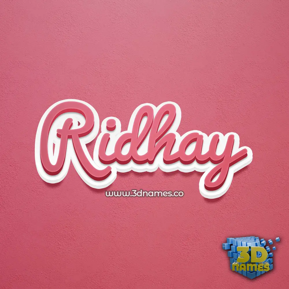 ridhay in Red Scribble style - 3D name wallpaper